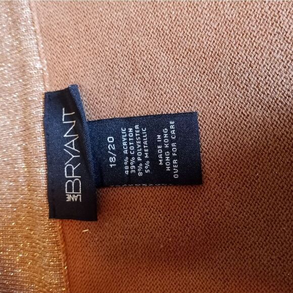 Lane Bryant Size Plus 18/20 Longsleeve Brown Sequin Womens Top - Picture 2 of 8